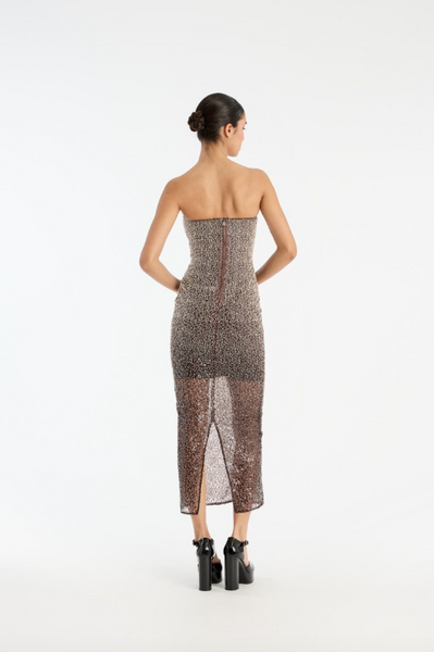 BEADED MIDI TUBE VESTIDO
