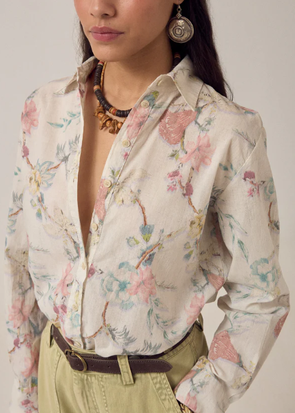 Camisa Narciso de Algodón Floral