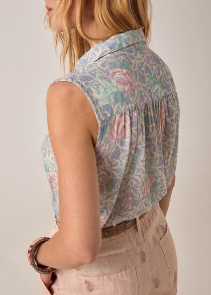 Camisa Mina de Algodón Estampada