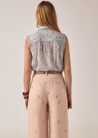 Camisa Mina de Algodón Estampada