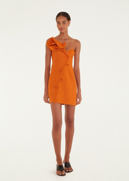 Minivestido Orange Flower de Lino