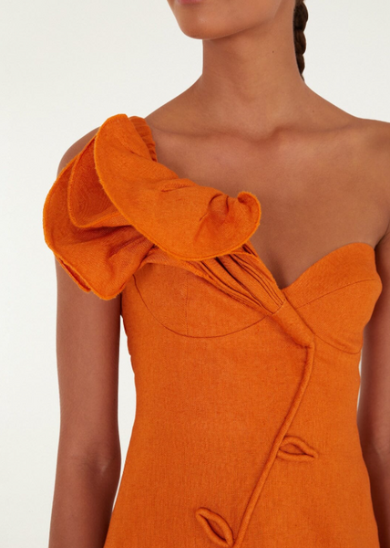 Minivestido Orange Flower de Lino