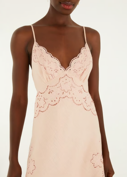 PINK RICHELIEU SLIP DRESS