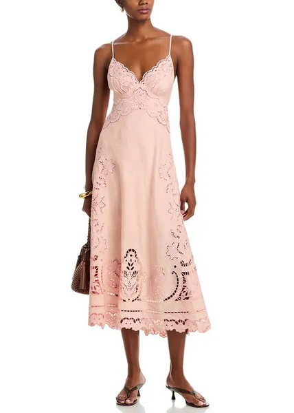 PINK RICHELIEU SLIP DRESS