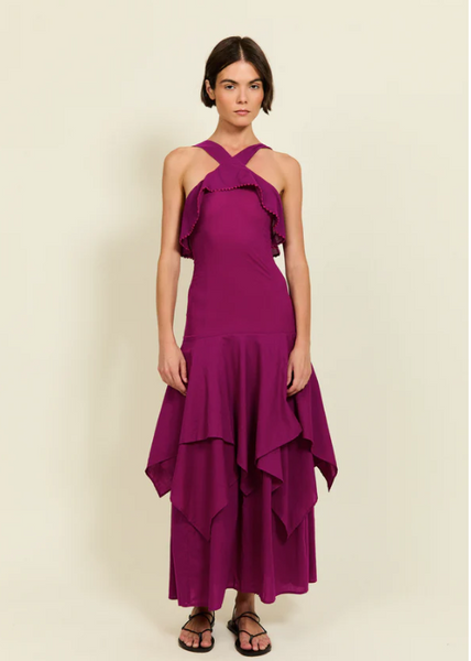 Vestido Alina Halter Malva