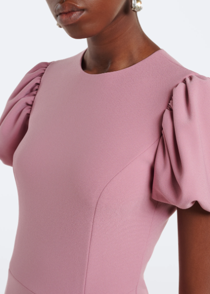 CREPE MIDI FLOWER DRESS