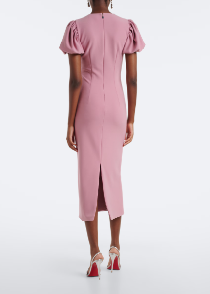 CREPE MIDI FLOWER DRESS
