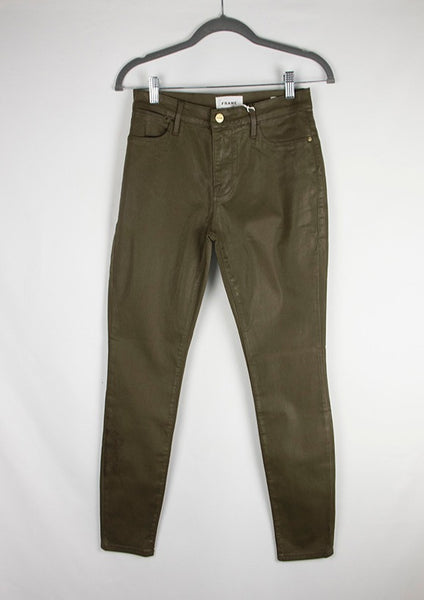 SKINNY JEANS COATED MILITARY